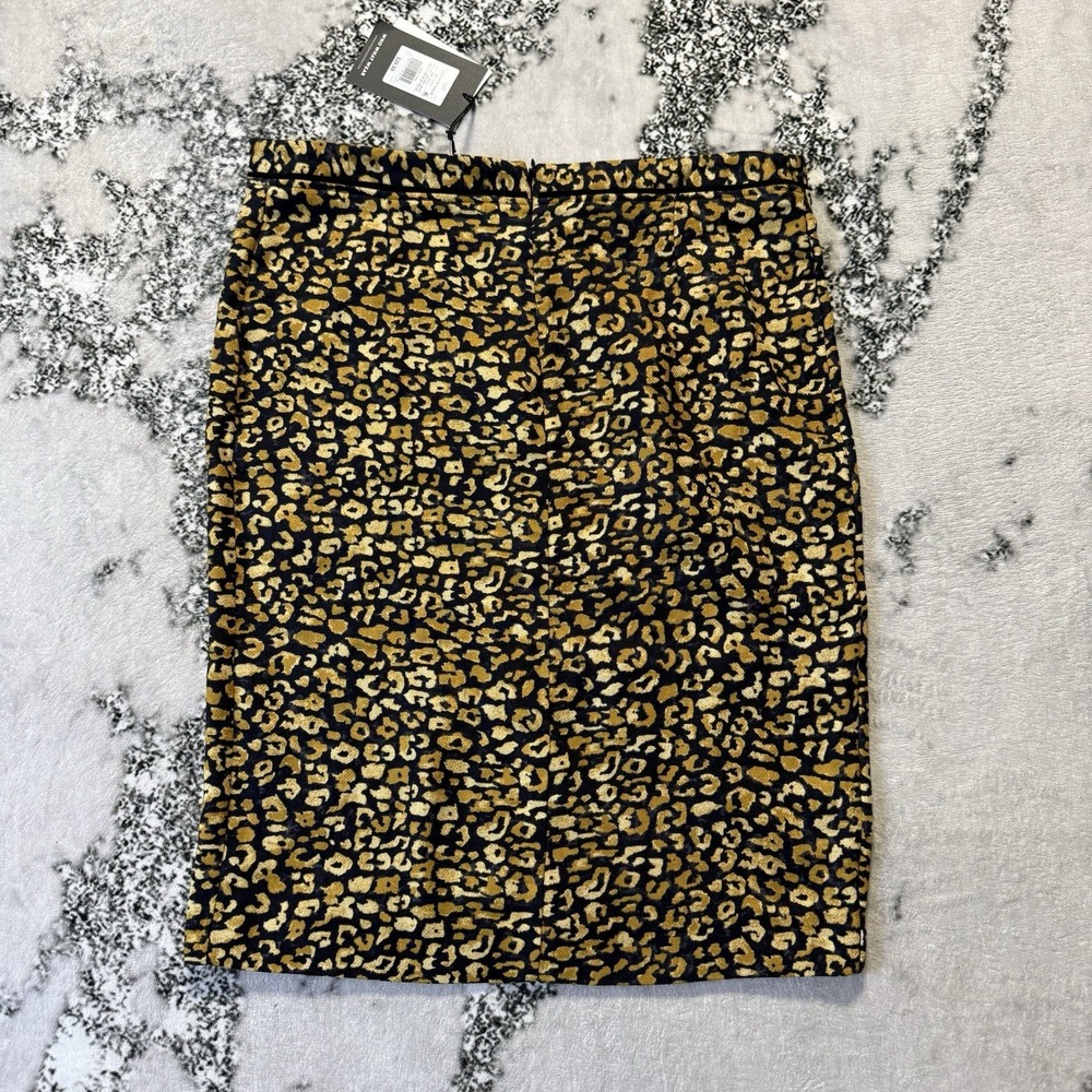 Who What Wear Skirt Womens Size 14W Brown Watercolor Cheetah Pencil 100% Cotton